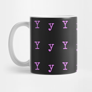 Pink Typewriter Letter Y Mug